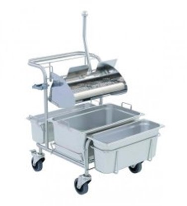 Slika za Cleaning trolleys Clino<sup><SUP>&reg;</SUP></sup> CR1 FP-GMP / Clino<sup><SUP>&reg;</SUP></sup> CR3 FP-GMP with flat wringer Ringo GMP<sup><SUP>&reg;</SUP></sup>, stainless steel