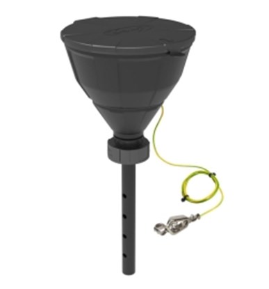 Slika za Safety funnel with ball valve, V2.0, HDPE, electrostatic conductive
