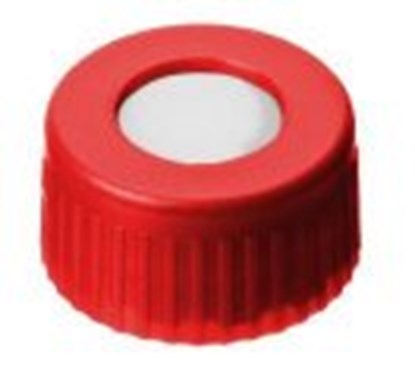 Slika za LLG-SCREW CAPS N 9, PP, RED, CENTER HOLE