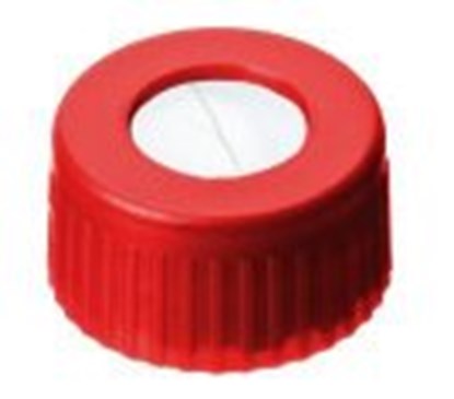 Slika za LLG-SCREW CAPS N 9, PP, RED, CENTER HOLE